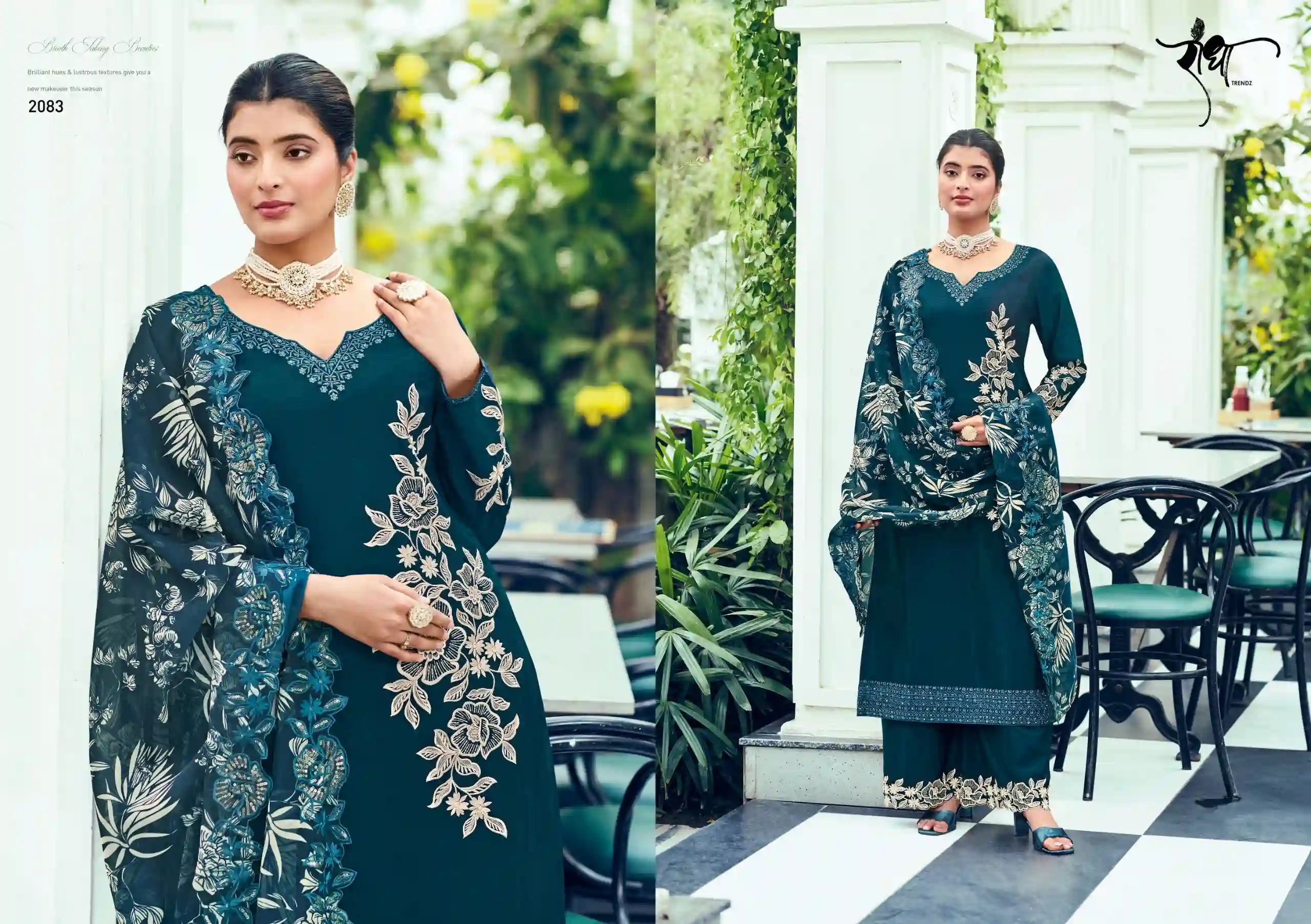 Radha Trendz Saanjh Heavy Premium Chinon Wholesale Fancy Salwar Suit Catalog — Wholesale Salwar Suits, MPA wholesale from Surat - Gallery Image 4